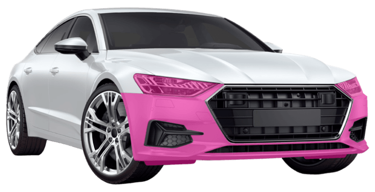 Front bumper PPF coverage diagram
